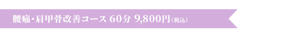 腰痛・肩甲骨改善コース